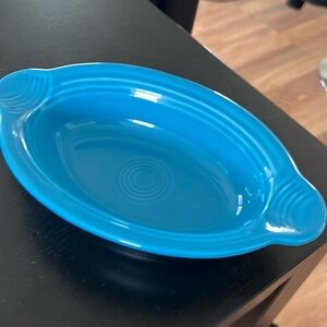 Fiestaware peacock casserole bowl